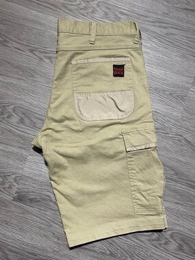 Tough Duck Khaki Work Shorts cargo multi pocket mens waist 36